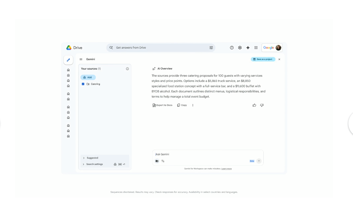 Google embeds Gemini across Docs, Sheets, Slides and Drive