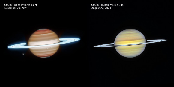 Webb and Hubble Telescopes Capture Saturn in Unprecedented Detail