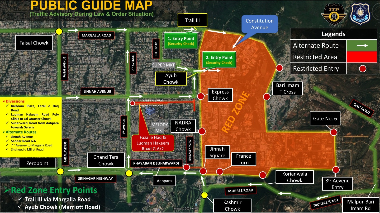 Islamabad traffic advisory – THESE roads to remain closed