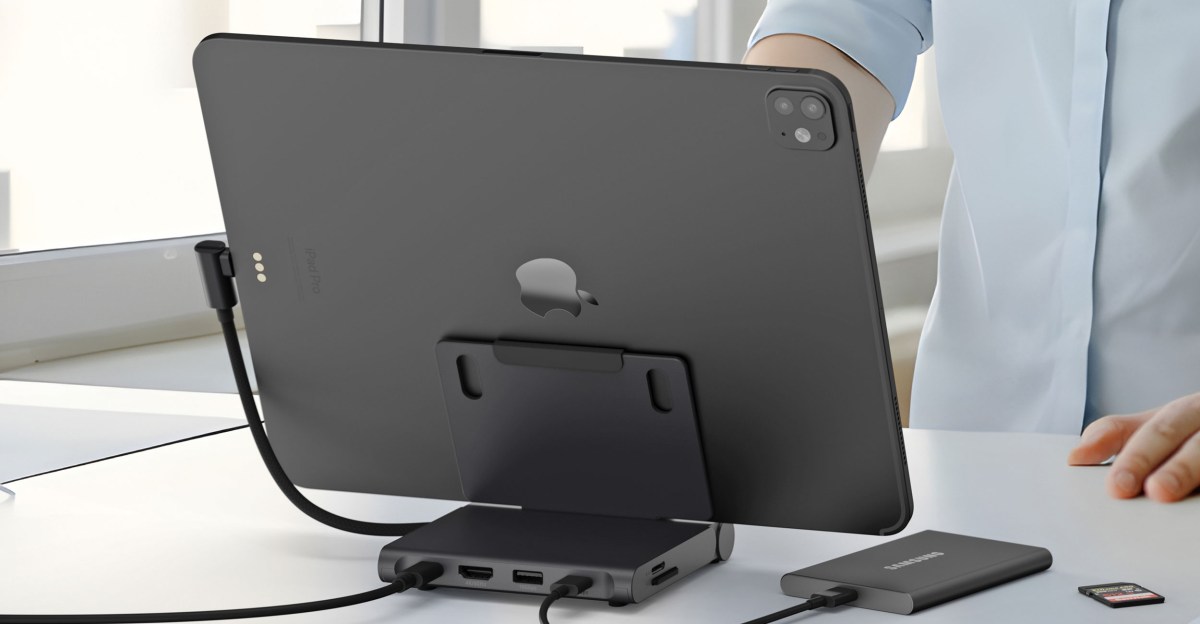 Satechi’s new folding dock adds USB, audio, and video ports to the iPad