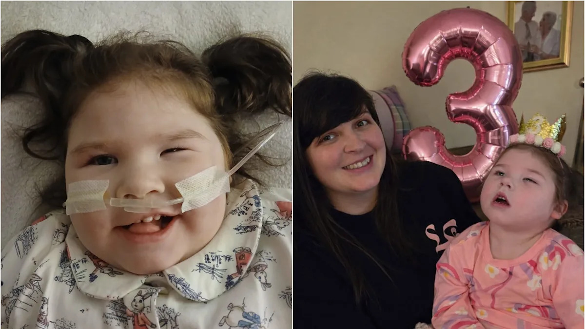 ‘Our daughter has a rare one-in-100,000 condition and nearly died twice – celebrating her third birthday was monumental’