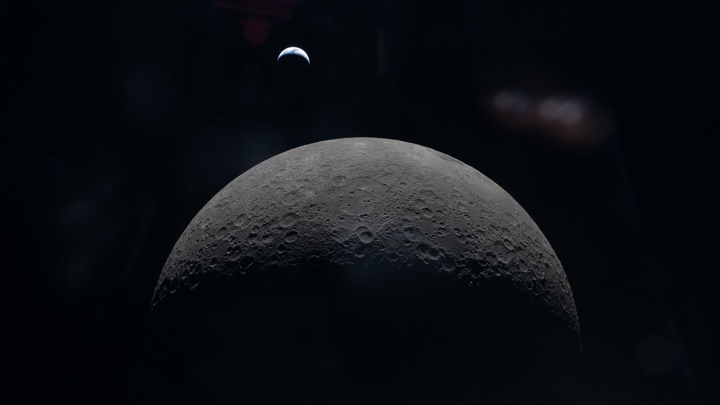 Artemis 2 spies a crescent Earth above the moon photo of the day for April 10, 2026