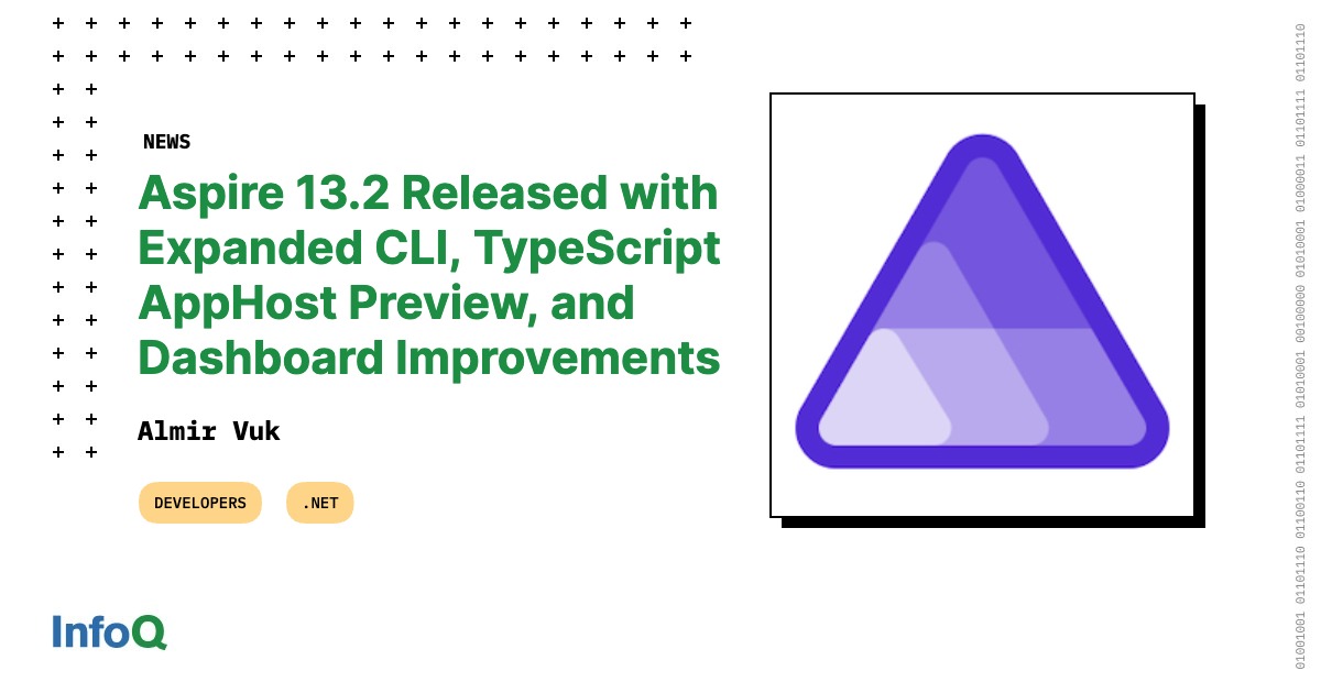 Aspire 13.2 Released with Expanded CLI, TypeScript AppHost Preview, and Dashboard Improvements